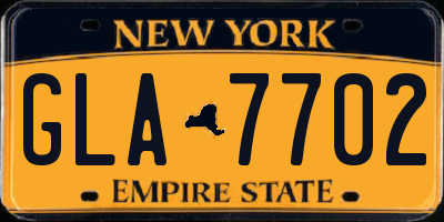NY license plate GLA7702