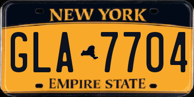 NY license plate GLA7704