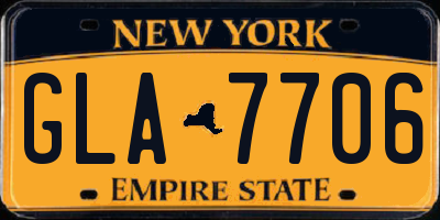 NY license plate GLA7706