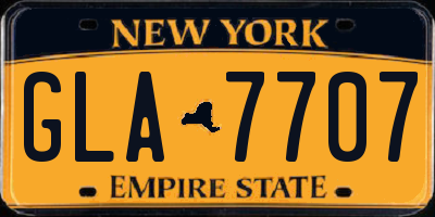 NY license plate GLA7707