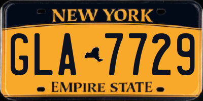 NY license plate GLA7729