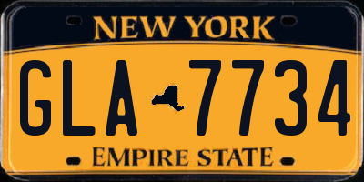 NY license plate GLA7734