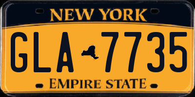 NY license plate GLA7735