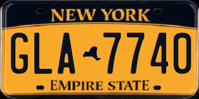 NY license plate GLA7740
