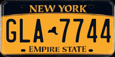 NY license plate GLA7744