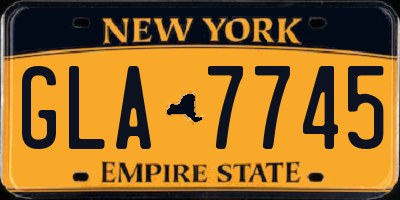 NY license plate GLA7745
