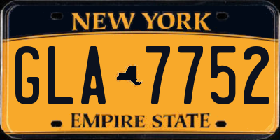 NY license plate GLA7752