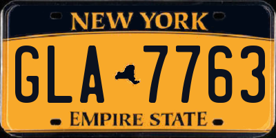 NY license plate GLA7763