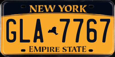NY license plate GLA7767