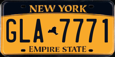 NY license plate GLA7771