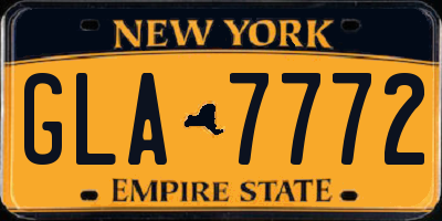 NY license plate GLA7772