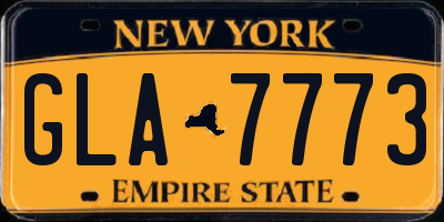 NY license plate GLA7773