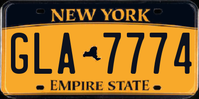 NY license plate GLA7774