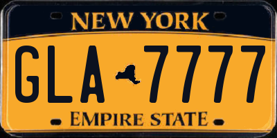 NY license plate GLA7777