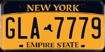 NY license plate GLA7779
