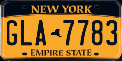 NY license plate GLA7783