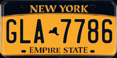 NY license plate GLA7786