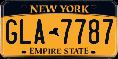 NY license plate GLA7787