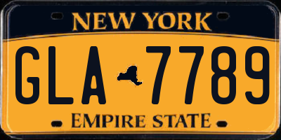 NY license plate GLA7789