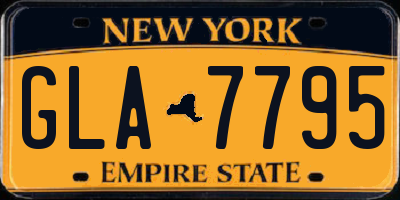 NY license plate GLA7795