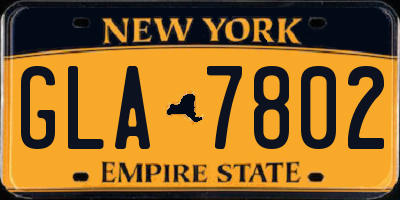 NY license plate GLA7802