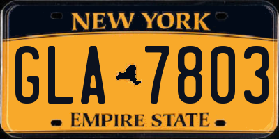 NY license plate GLA7803