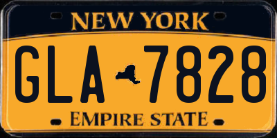 NY license plate GLA7828