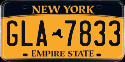 NY license plate GLA7833