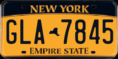 NY license plate GLA7845