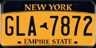 NY license plate GLA7872