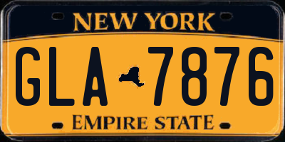 NY license plate GLA7876