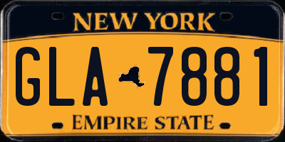 NY license plate GLA7881