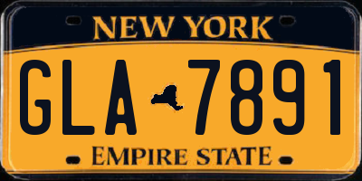 NY license plate GLA7891