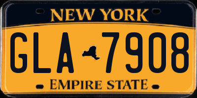 NY license plate GLA7908