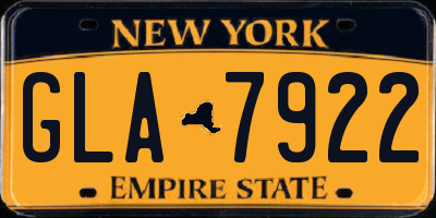 NY license plate GLA7922