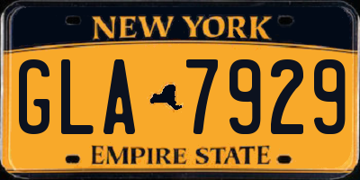 NY license plate GLA7929