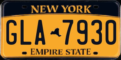 NY license plate GLA7930