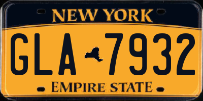 NY license plate GLA7932