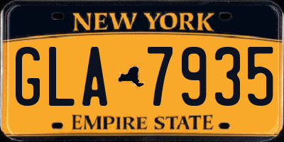 NY license plate GLA7935