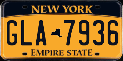 NY license plate GLA7936