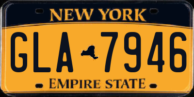 NY license plate GLA7946