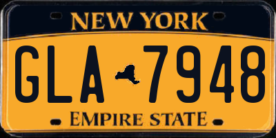 NY license plate GLA7948