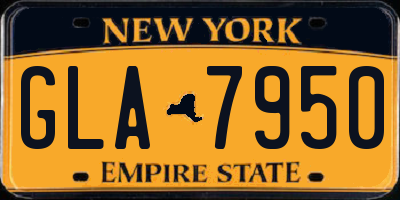 NY license plate GLA7950