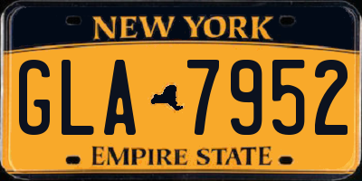 NY license plate GLA7952