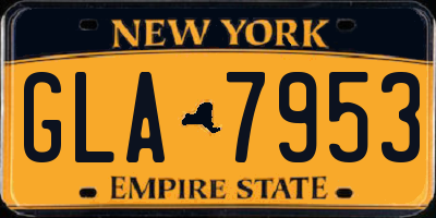 NY license plate GLA7953