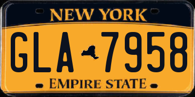 NY license plate GLA7958