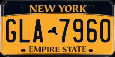NY license plate GLA7960