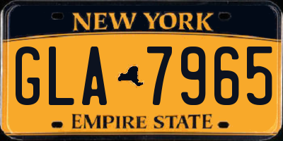 NY license plate GLA7965