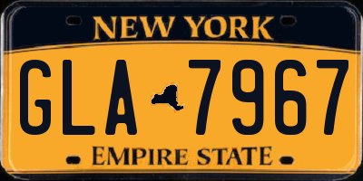 NY license plate GLA7967