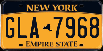NY license plate GLA7968